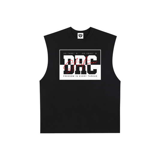 DEMROCKCITY DRC Streetwear Raw Edge Tank – Black