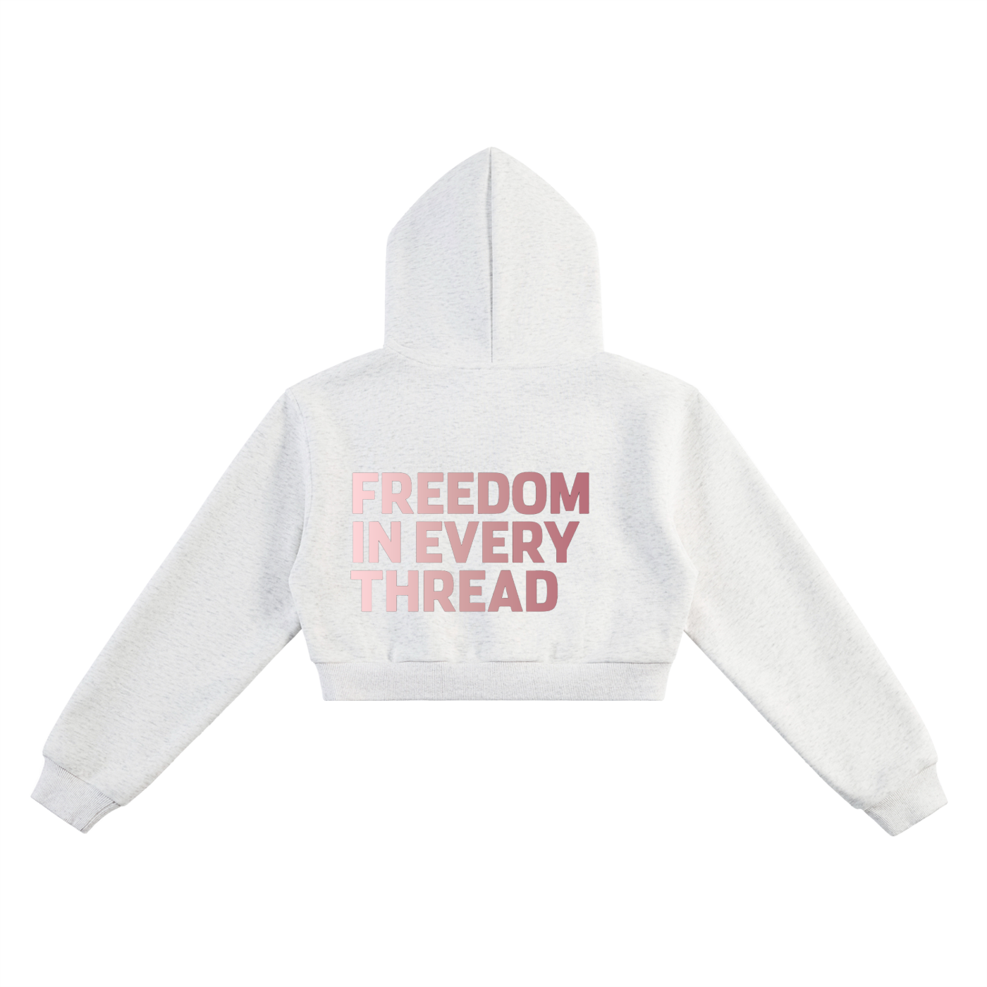 DEMROCKCITY Crest Cropped Hoodie – Flower Grey