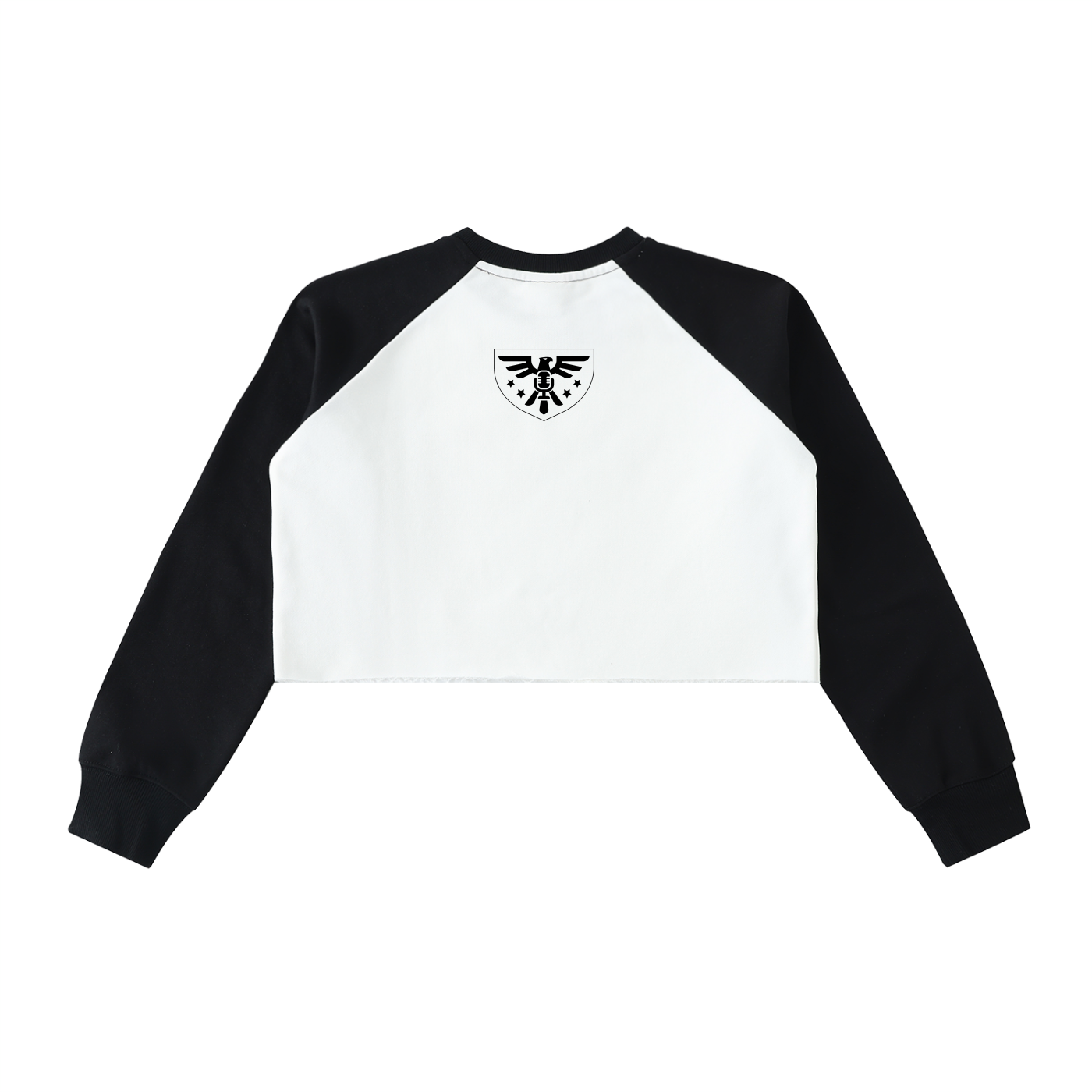DEMROCKCITY Women's Cropped Terry Crew – White