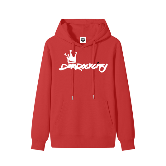 DEMROCKCITY Crown Script Hoodie – Red