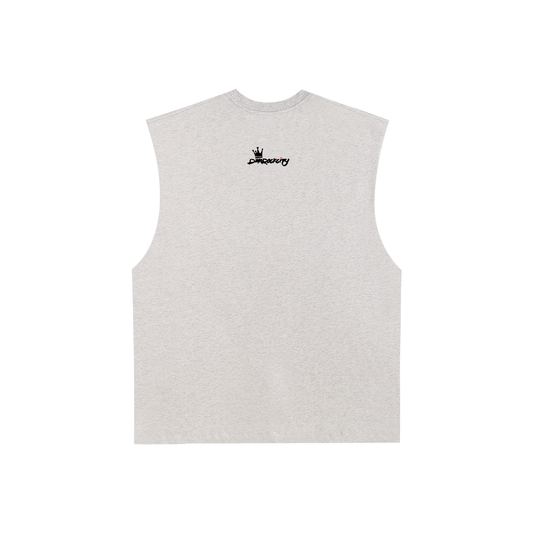 DEMROCKCITY DRC Streetwear Raw Edge Tank – Heather Gray