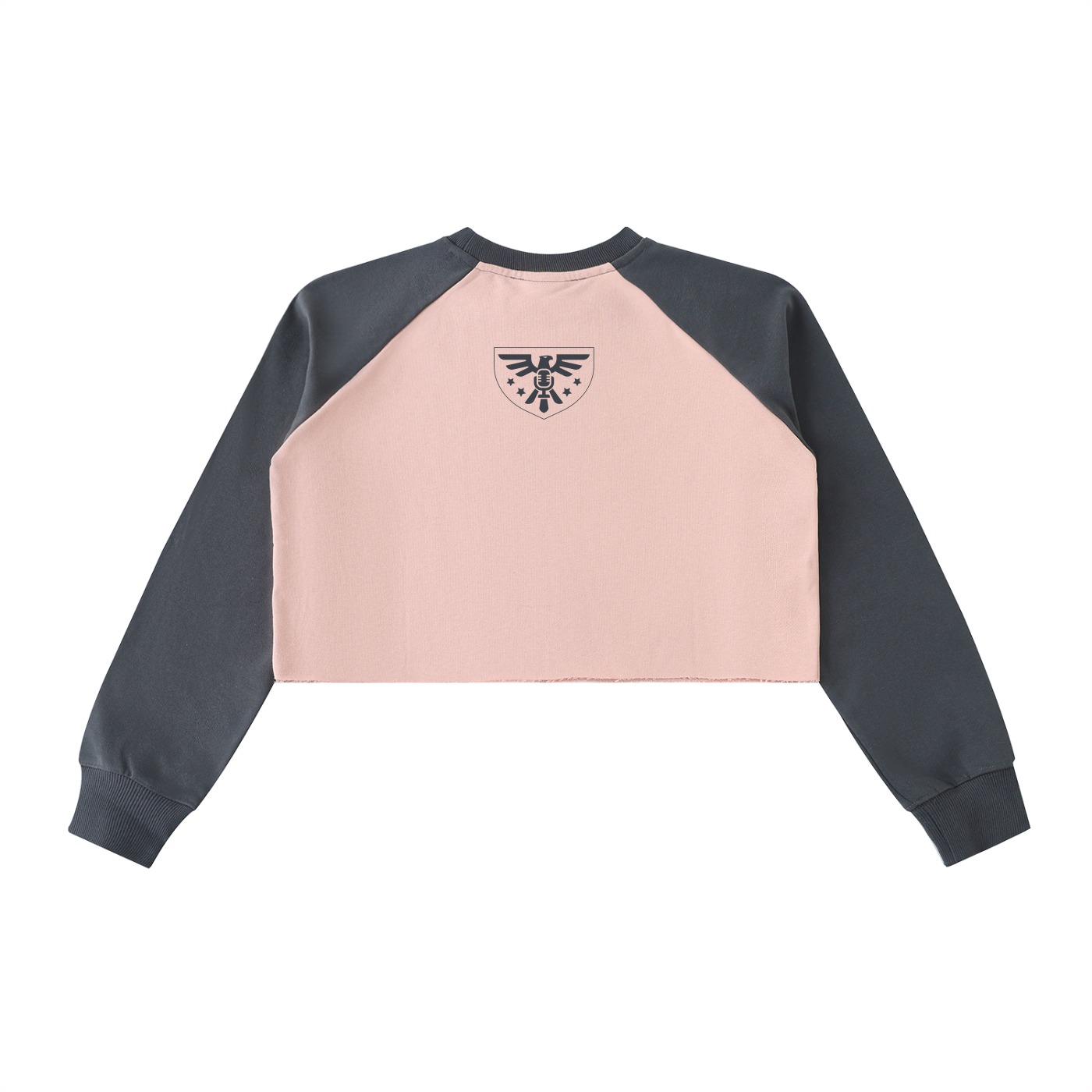 DEMROCKCITY Women's Cropped Terry Crew – Blush Pink