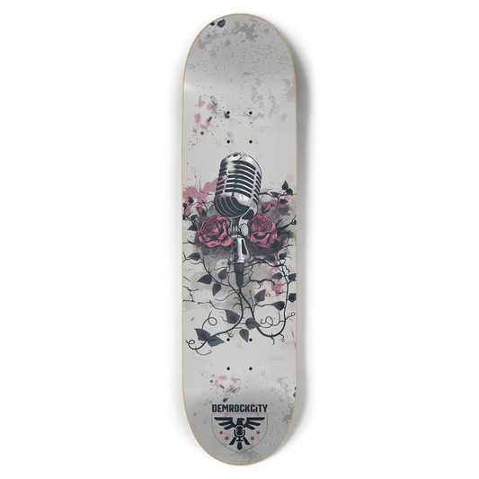 DEMROCKCITY Mic & Roses Deck (8.5 x 32)