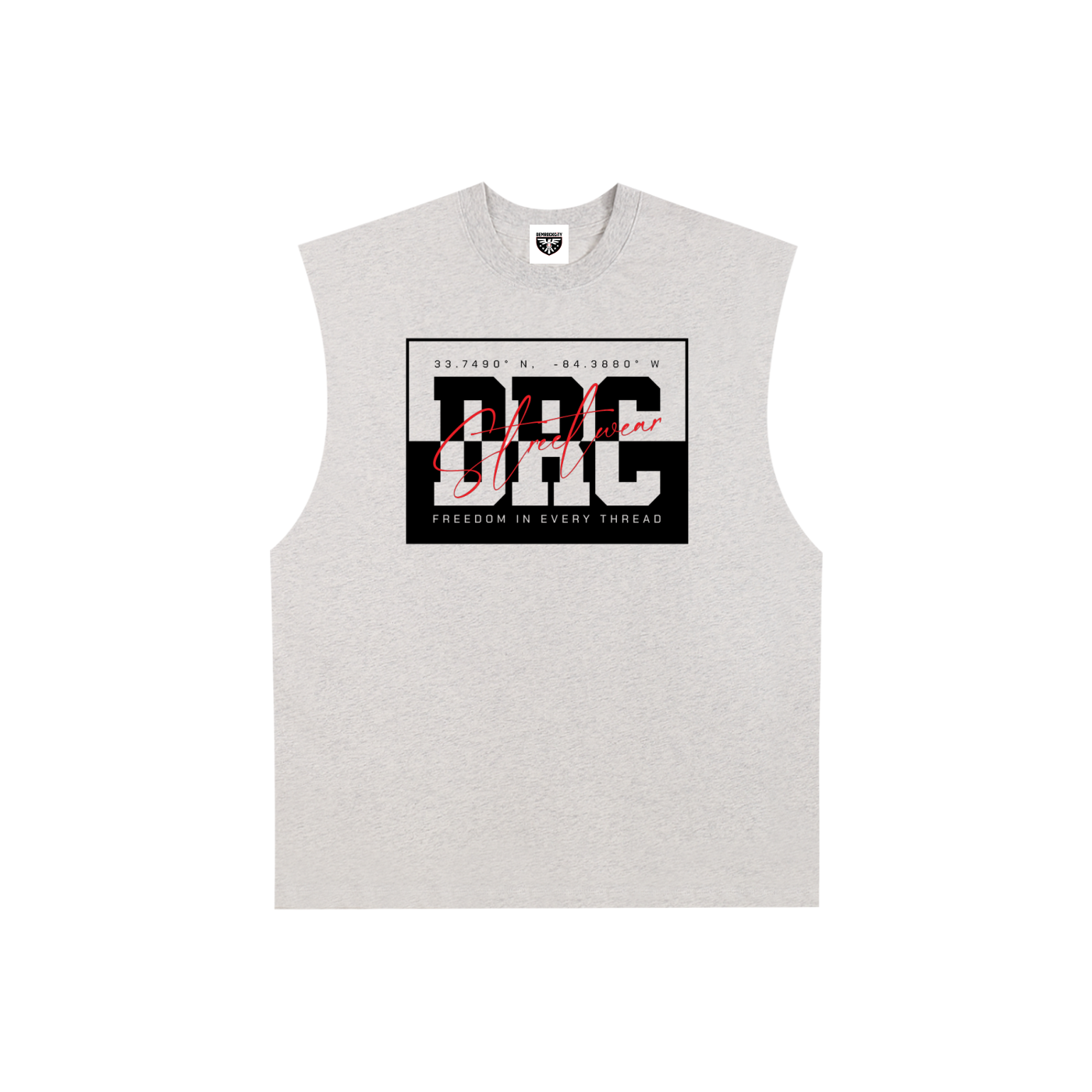 DEMROCKCITY DRC Streetwear Raw Edge Tank – Heather Gray
