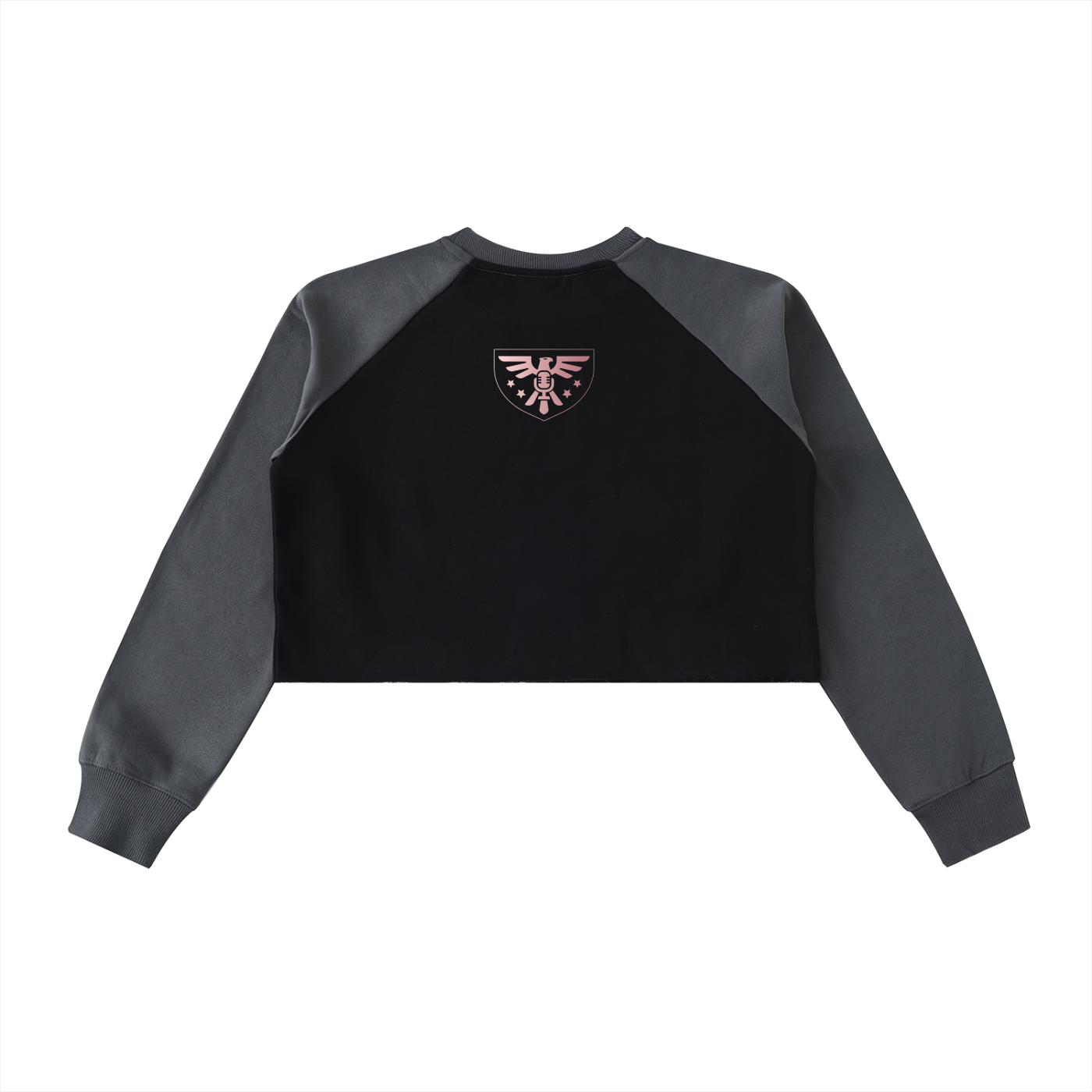 DEMROCKCITY Women's Cropped Terry Crew – Black