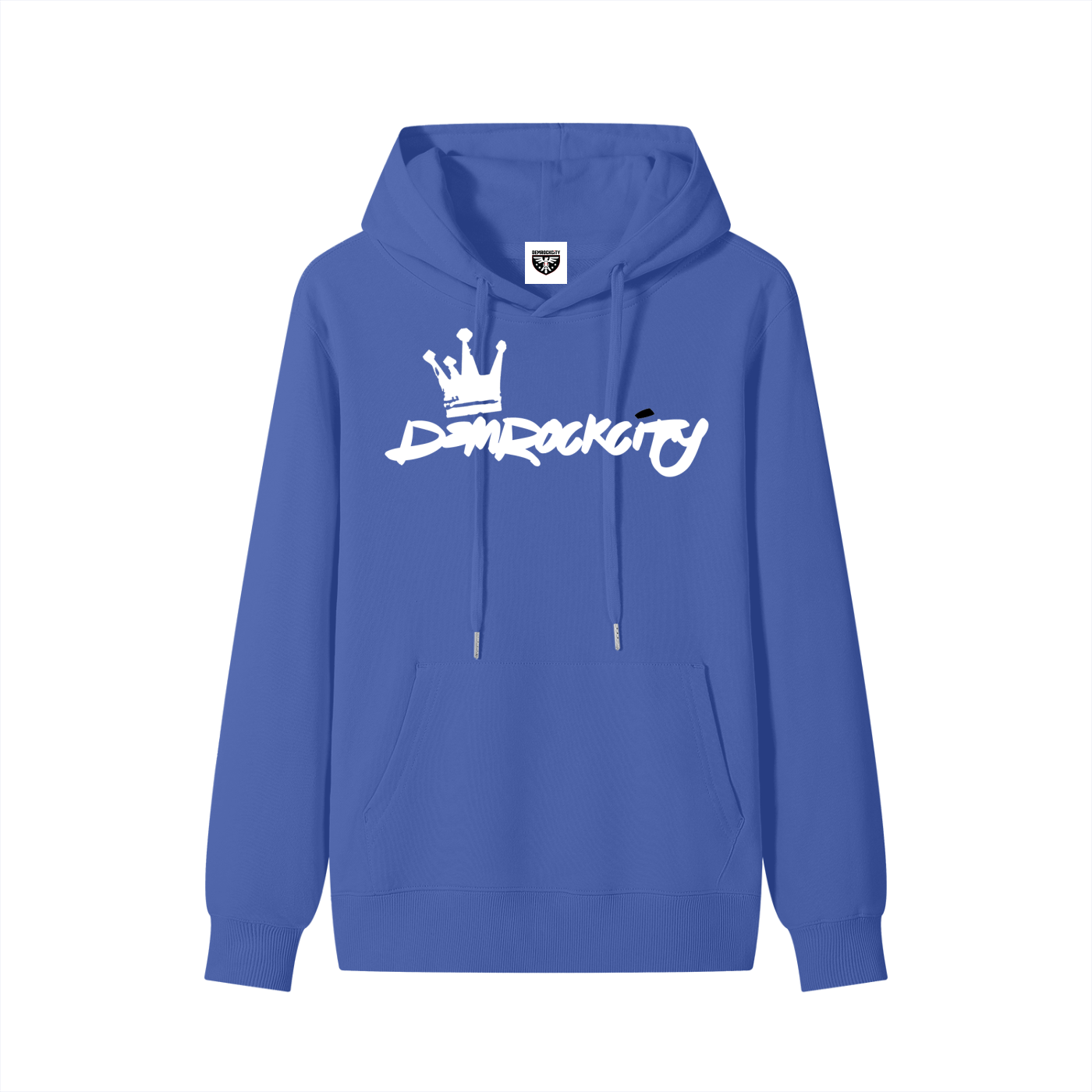 DEMROCKCITY Crown Script Hoodie – Royal Blue