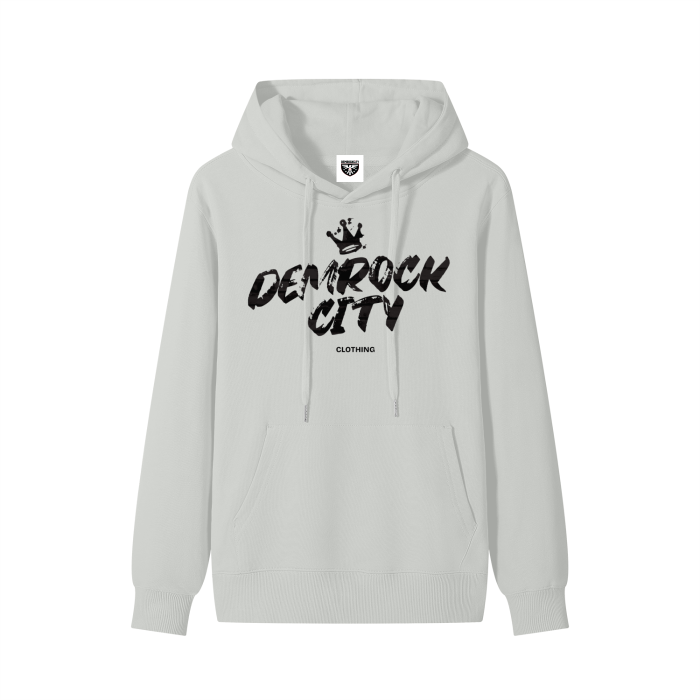 DEMROCKCITY Brush Logo Hoodie – Hemp Ash