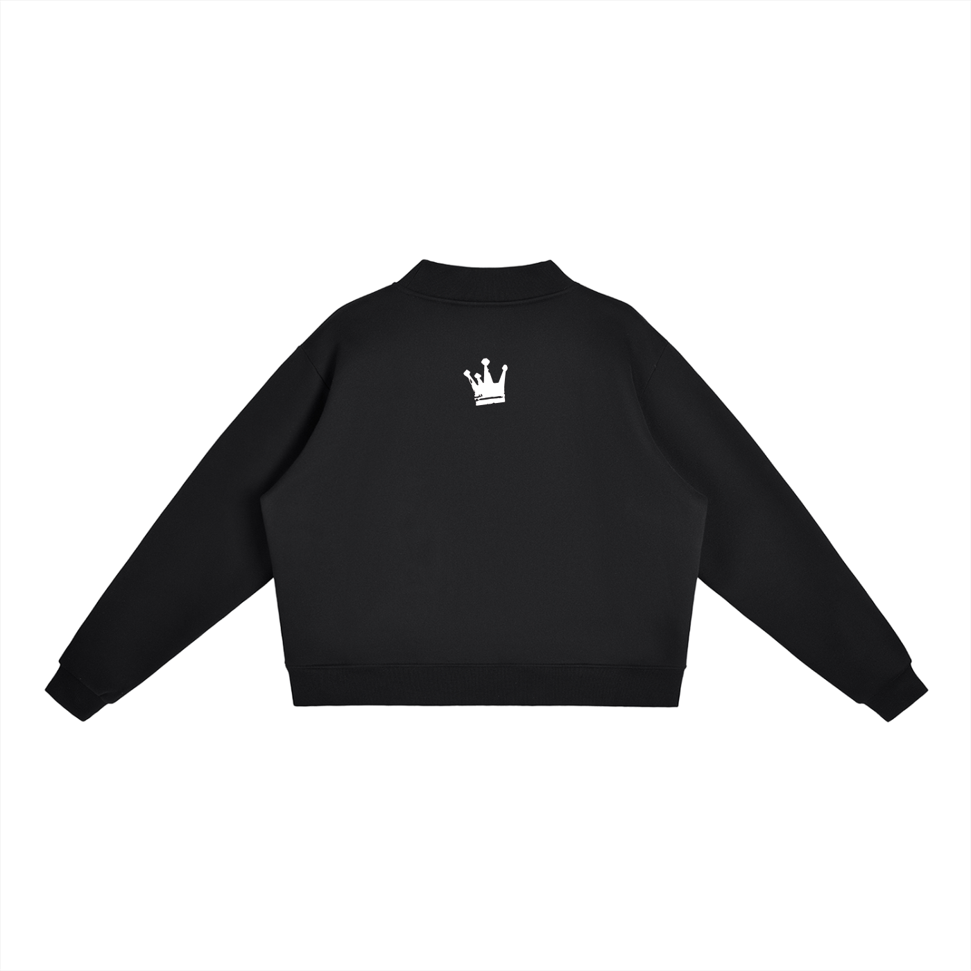 DEMROCKCITY Essential Fleece Mock-Neck Crew – Black