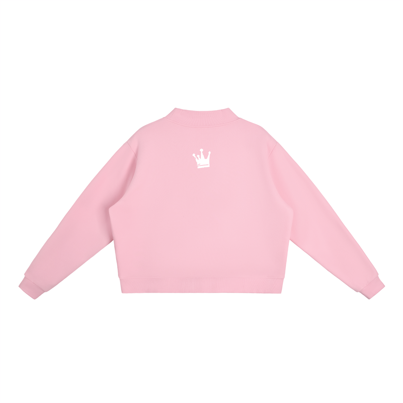 DEMROCKCITY Essential Fleece Mock-Neck Crew – Pink