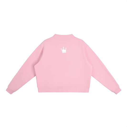 DEMROCKCITY Essential Fleece Mock-Neck Crew – Pink