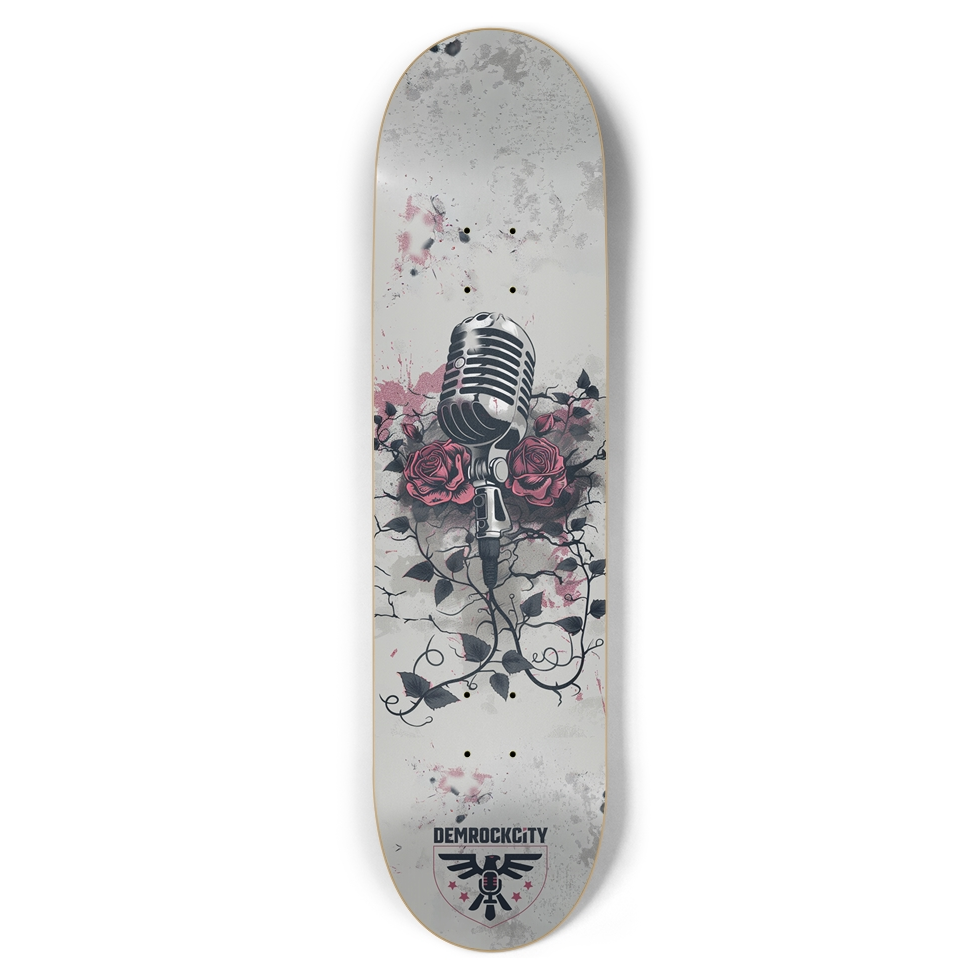 DEMROCKCITY Mic & Roses Deck (8.5 x 32)